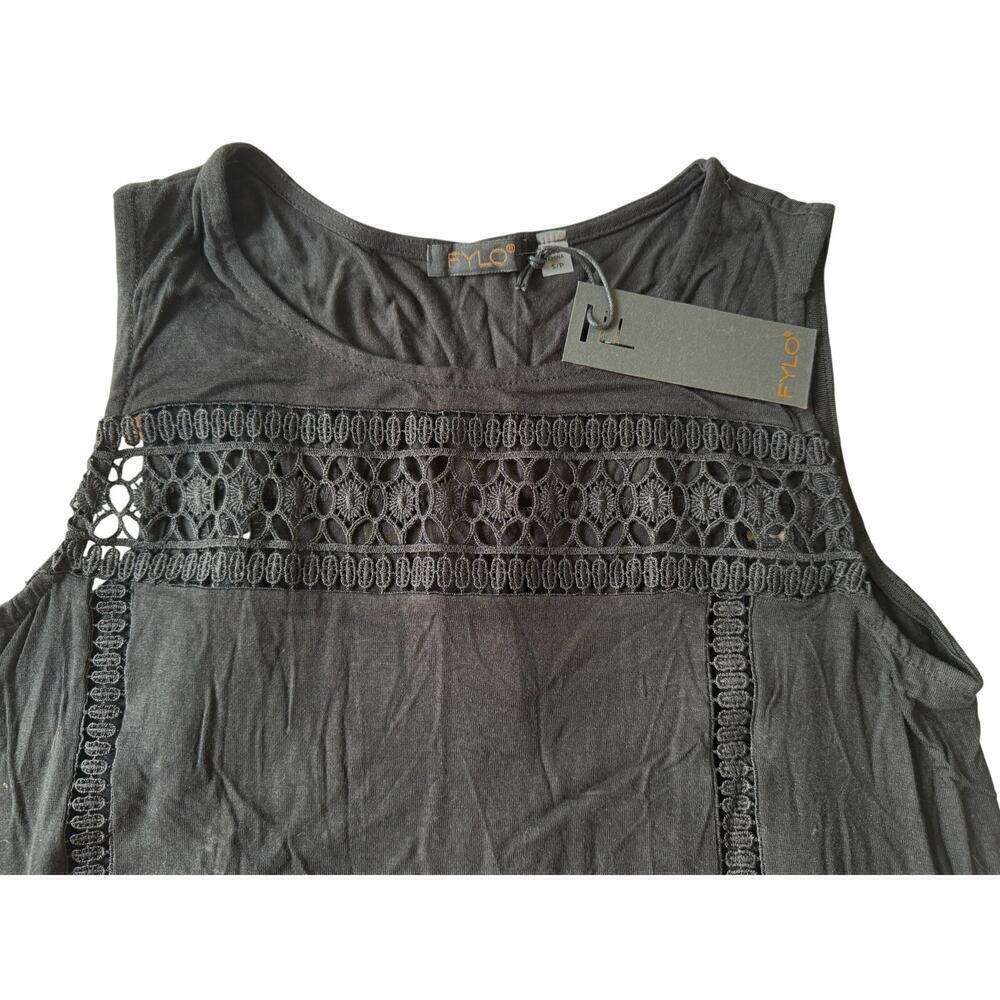 Fylo Black Sleeveless Blouse Small - Picture 2 of 3